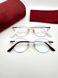 Fashionable men's and women's nose rest retro circular frame optical lens