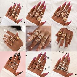 Cluster Rings Aprilwell Punk Gold Color Sets For Women Trendy Aesthetic 2023 Fashion Jewelry Gift Friend Streetwear Accessories