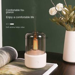 Humidifiers USB Creative Candle Light Aromatherapy Machine Humidifier Car Humidifier Home Essential Oil Diffuser Humidifier Atmosphere Lamp YQ230927