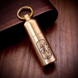 Lighters Creative limited waterproof portable copper sealed mini kerosene lighter Personalized key chain lighter 05LP