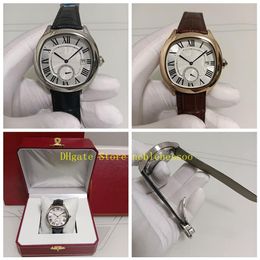 2 Style Real Po With Original Box Men's Watch Mens 40mm Roman Dial WGNM0003 WSNM0015 Leather Band Fold Clasp Men Automatic247n