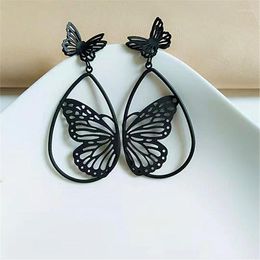 Dangle Earrings Korean Black Butterfly Moon Stars Drop Earring For Women Vintage Pearl Leaf Flower Fashion Jewelry Femme Brincos Gifts
