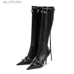 Boots Paris Station Fashion Women's Boots Pointed Toe High Heel Boots Sexy Motorcycle Boots Four Seasons Party Over Knee Boots T230927