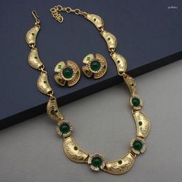 Choker European Return Style Antique Jewelry Necklace Ear Clip Set