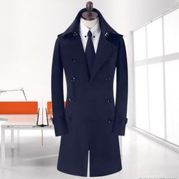 Men's Trench Coats Khaki Beige 2023 Autumn Slim Sexy Double Breasted Coat Men Business Outerwear Mens Clothing Belt S - 9XL