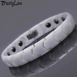 Bangle Ceramic Couple Bracelets For Lovers Women Health Care Energy Magnetic Men Bracelet Man Female Friends Gifts Mens Jewellery 230927