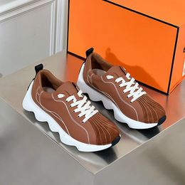 H Sneakers Men Fashion Trend Designer Famous Brand Geometric Pattern Comfortable Fashionable Style Waves Non Slip Sole Men Casual Shoes
