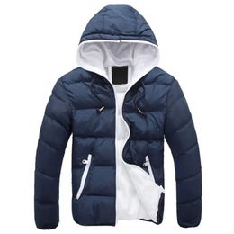 Mens Down Parkas Men s Parka Autumn Winter Coat Zipper Warm Cotton Casual Hooded Jacket Puffer Streetwear 230927