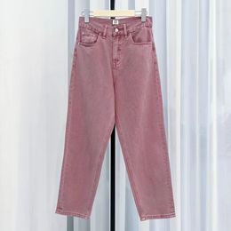 Красные зауженные джинсы с прямой талией Toteme, повседневные прямые брюки