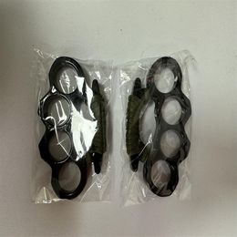 New ARIVAL Black alloy KNUCKLES DUSTER BUCKLE Male and Female Self-defense Four Finger Punches2312