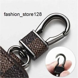 PU Leather Bag Keychains Car Keys Holder Key Rings Black Plaid Brown Flower Pouches Pendant Keyrings Charms for Men Women Gifts 4 Colours K3EU