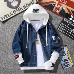 Men's Jackets Men Denim Jacket Streetwear Hip Hop Men's Hooded Jean Jackets Male Casual Outerwear Spring Autumn Fashion Slim Fit Coat 230927