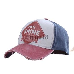 Ball Caps ins spring and summer new products washed cotton printed shine baseball cap retro embroidery baseball cap sun hat x0927