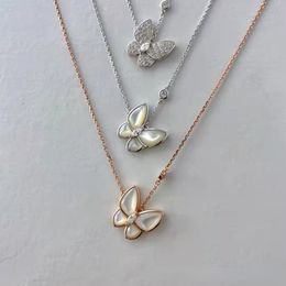 Butterfly Pendant Necklace for Women Trendy 925 Silver Collarbone Chain