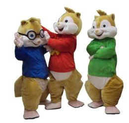 Werbe-Alvin und Chipmunk-Maskottchen-Kostüm, handgefertigte Anzüge, Partykleid, Outfits, Kleidung, Werbung, Karneval