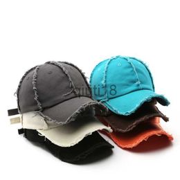 Ball Caps 2023 New Personalized Men's Retro Solid Color Light Plate Washed Cotton Cap Outdoor Sports Women's Sunscreen Baseball Cap x0927