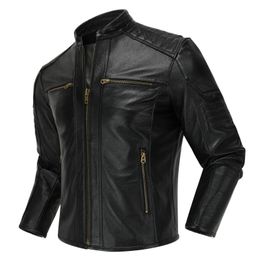 Men's Leather Faux Suit Short Jacket Layer Coat Cowhide Sashion Motorcycle Genuine Top Riding 100 2023 Pilot 230927