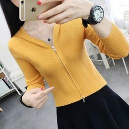 Women's Knits 2023 Fashion Knitted Cardigan Jacket Women Spring Summer Thin Sweater Short Coat Lady Hooded Zipper Slim Tops Small Outerwear