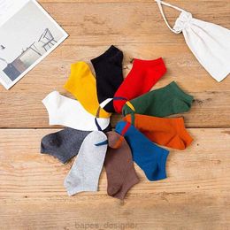 Men's Socks Men's Breathable Sports Solid Color Boat Comfort Cotton Ankle Men White Black Calcetines 6PairMen's