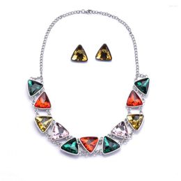 Choker Glass Chain Fashion Necklace Collar Bib Crystal Necklaces & Pendants Statement Women Jewelry Sets