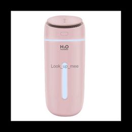 Humidifiers Car Mini Humidifier Home 400Ml Small Cool Mist Air Humidifier with 7 Colour LED Night Light Whisper USB Humidifiers B YQ230927