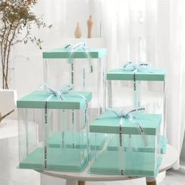 6inch 8inch 10inch Transparent Cake Box Plastic Cake Packaging Box Organizer Boxes And Packaging Boxes DIY Wedding Gift256T