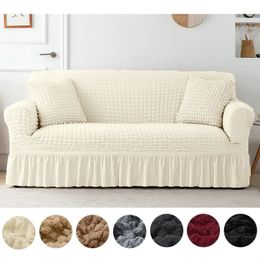 Chair Covers Plaid Seersucker Sofa Cover Stretch European Slipcovers Armchair Corner Couch 1234 Seat For Living Room 230921