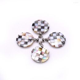 Pendant Necklaces Natural Black Shell Splicing Pendants Round Mother Of Pearl Charms For Jewellery Making DIY Necklace Accessories