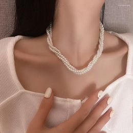 Choker Multi Layer Pearl Winding Necklace Fashionable And Simple Personality Neckchain Temperament Design Sense HN1073