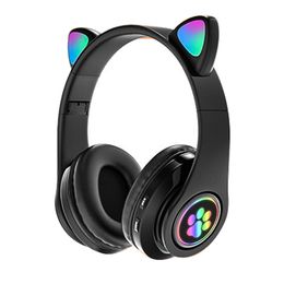 Wireless bluetooth headset 5.0 HD talk stereo headset Luminous foldable noise canceling headset Wireless card-plugging headset