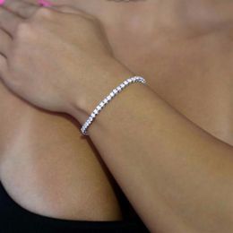 5A Zirkonia CZ HIP Hop Bling Frauen Mädchen Schmuck 3MM CZ Dünne Tennis Kette Funken Mode Armband Jewelry283f