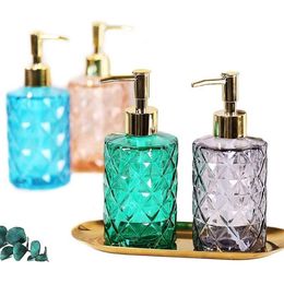 Liquid Soap Dispenser Large Manual Clear Glass Hand Sanitizer Bottle Containers Press Empty Bottles Bathroom 330ML288y