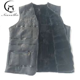 Men's Vests fashion tank top men real sheepskin vest leather vest men's suit leather jacket thickening inch to be Customised 230927