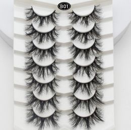 7pair explosive chemical Fibre false eyelashes and mink hair manufacturers' stock multi-layer thick three-dimensional messy fluffy eyelashes