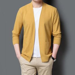 Men's Sweaters 2023 Spring Autumn Knitted Cardigan Fashion Solid Thin Coat High Quality Male Loose Business Causal Outerwear 230927