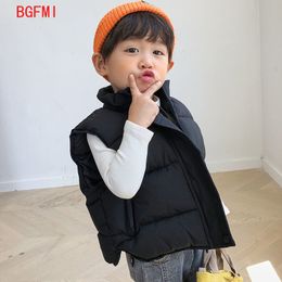 Waistcoat 2-12T Winter Child Warm Thicken High Collar Vest Baby Cotton Waistcoat Kids Outerwear Kid Clothing Boys Girls Brand Jackets Vest 230926