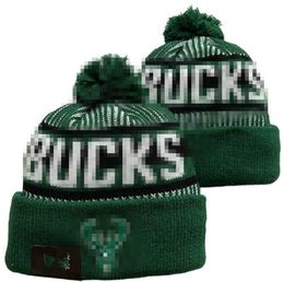 Bucks Beanies North American Basketball Team Side Patch Winter Wool Sport Knit Hat Skull Caps