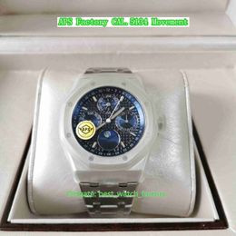 Super Factory Mens Watch 41mm 26574 Perpetual Calendar Moon Phase Watches Blue Dial 904L Steel Sapphire CAL.5134 Movement Mechanical Automatic Men's Wristwatches