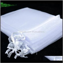 Pouches Packaging Display 15x20cm 100Pcs White Colour Package Jewellery Large Dstring Pouches Organza Gift Bags For Weddin237h