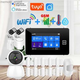 Alarm systems Smart Life APP WiFi GSM Home Security Alarm System 433MHz Wireless Sensor Tuya Burglar Host Support Temperature Humidity Display YQ230927