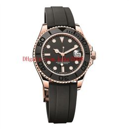 High Quality Wristwatches 40mm 268655 18k Rose Gold Oysterflex Rubber Bands Ceramic Asia 2813 Movement Automatic Unisex Women Mens3230