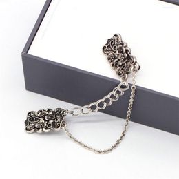 Brooches Cardigan Clips Scarf Clip Decoration Chain Metal Buckle Pendant Sweater Collar Ornament Jewellery Gifts 066C