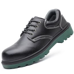 Labour protection shoes men's anti-smashing anti-piercing four seasons steel baotou construction site wear-resistant safety anti-slip