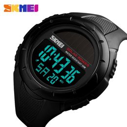 SKMEI Men Luminous Watches Sport Digital Mens Wristwatches Solar For Power Enviormentally Alarm Male Clock reloj hombre 1405244S