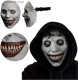 Party Masks Halloween Creepy Horror Mask Adult Half "Exorcist" Green White Demon Mask Cosplay Props The Evil Party Masks Accessorie T230927