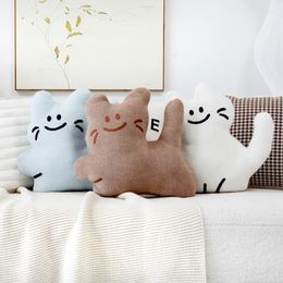 Pillow Kitten Cartoon Scandinavian Ins Wind Cute White Against The Bag Living Room Sofa Back