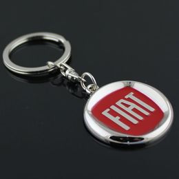 5pcs lot Emblem Car logo Keychain for Fiat Zinc Alloy Car Logo Keyring Key chain Ring Key Holder269W