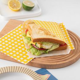 Gift Wrap 50Pcs/set Wax Paper Sandwiches Burgers Fries Fried Food Wrapper Plate Mat Waxed DIY Baking Home Packaging Oil-proof