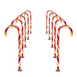 Christmas Decorations Candy Cane Pathway Lights Christmas Year Holiday Outdoor Garden Home Light Navidad 2021341G