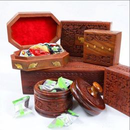 Jewelry Pouches Nepal Sour Branch Wood Storage Solid Vintage Carved Box Home Decoration DIY Beads Collection Ornaments Wholesale